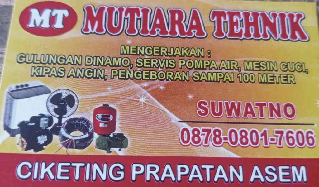 Mutiara Tehnik | Jasa Pengeboran Sumur Bekasi | Service Pompa Air Bekasi | 087808017606