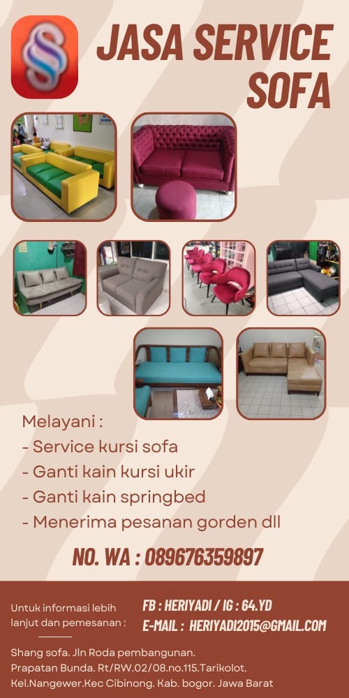 Jasa Service Shang Sofa | Jasa Service Sofa Bogor | Service Sofa Terdekat Bogor | 089676359897 