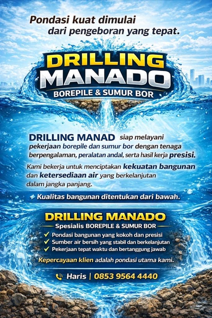 Bor Pile Sulawesi Utara | Bor Air Manado Sulawesi Utara | Bor Sumur Dalam dan Bor Pile Manado | 085395644440
