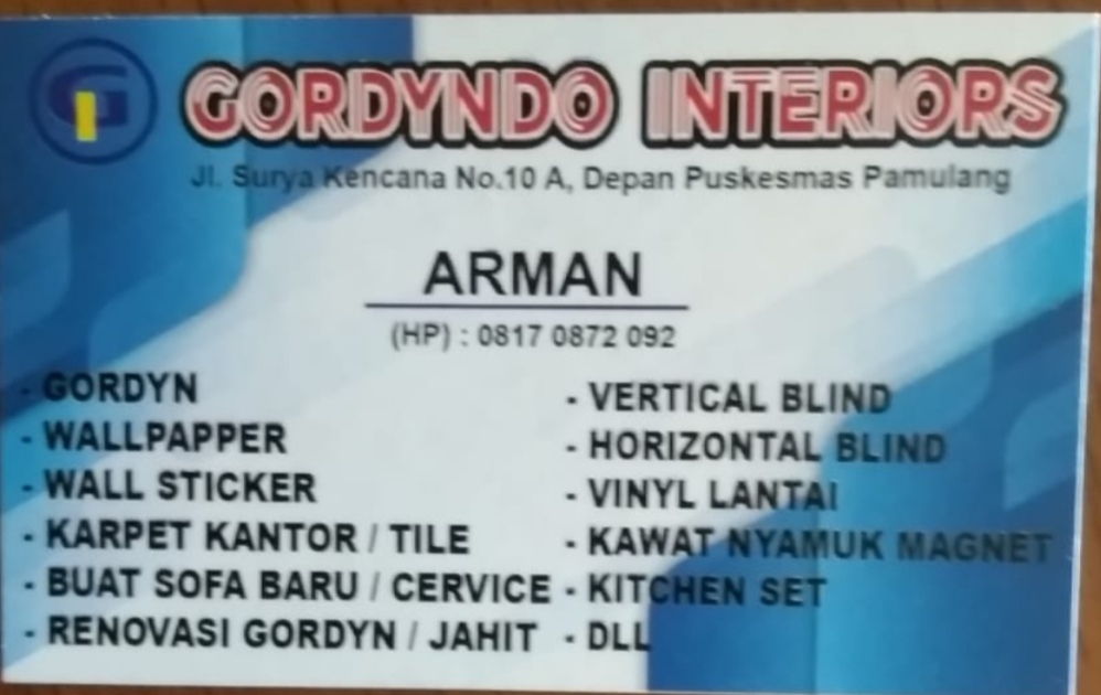 Gordyndo Interiors | Jual Gorden Murah dan Kitchen Set Pamulang | Jual Gorden dan Kitchen Set Murah Tangerang Selatan | 08170872092